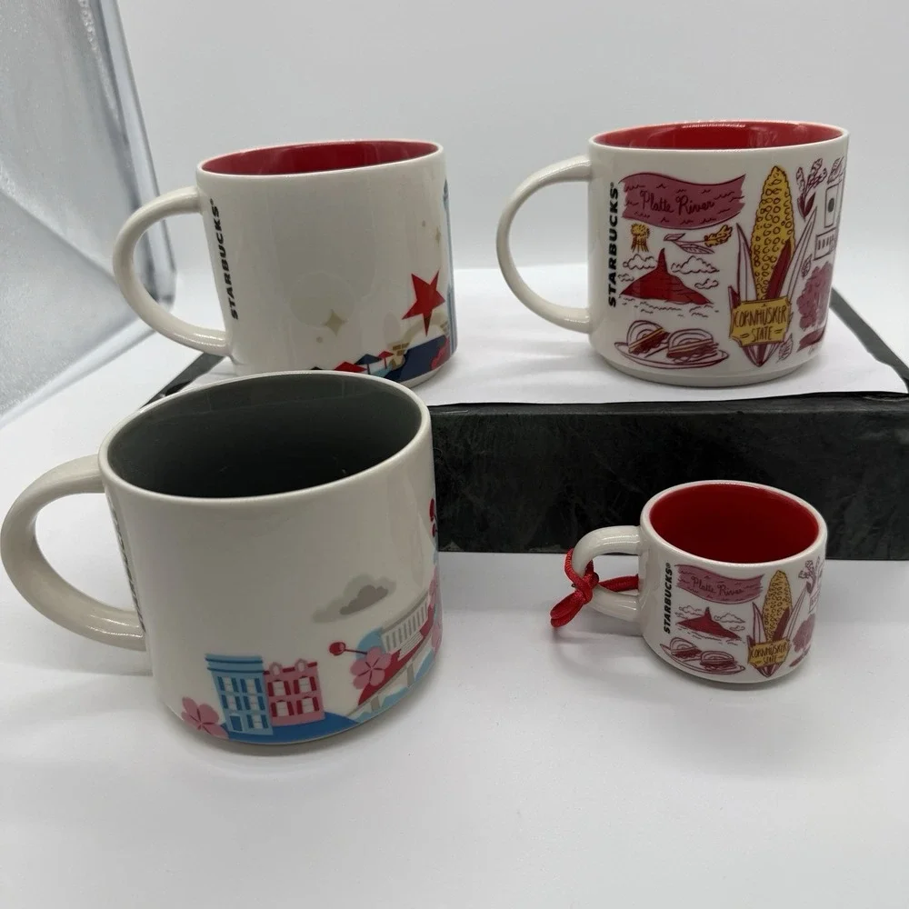 Starbucks Mug Lot 4 San Antonio Washington DC Nebraska You Are Here Been There